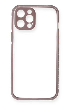 Newface Apple iPhone 12 Kılıf Miami Şeffaf Silikon - Açık Mor