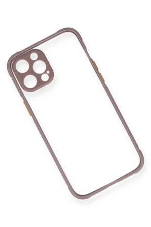 Newface Apple iPhone 12 Kılıf Miami Şeffaf Silikon - Açık Mor