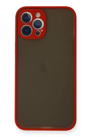 Newface Apple iPhone 12 Pro Kılıf Montreal Silikon Kapak - Kırmızı