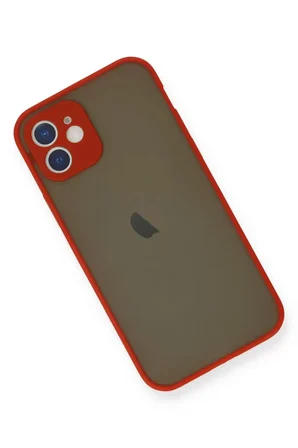 Newface Apple iPhone 12 Mini Kılıf Montreal Silikon Kapak - Kırmızı