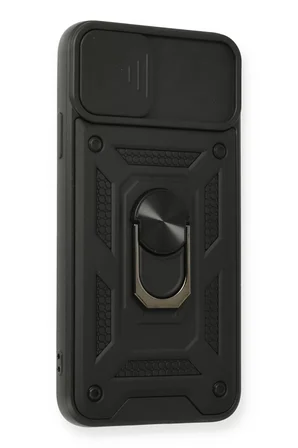 Newface Apple iPhone 11 Pro Kılıf Pars Lens Yüzüklü Silikon - Siyah