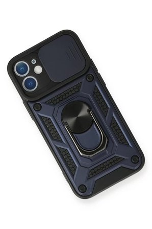 Newface Apple iPhone 12 Mini Kılıf Pars Lens Yüzüklü Silikon - Lacivert