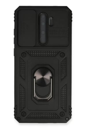 Newface Xiaomi Redmi Note 8 Pro Kılıf Pars Lens Yüzüklü Silikon - Siyah