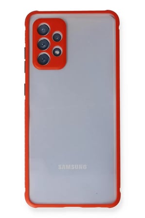 Newface Samsung Galaxy A72 Kılıf Miami Şeffaf Silikon - Kırmızı