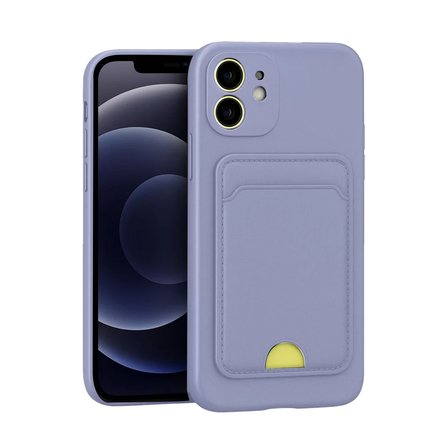 Newface Apple iPhone 11 Kılıf Kelvin Kartvizitli Silikon - Lila