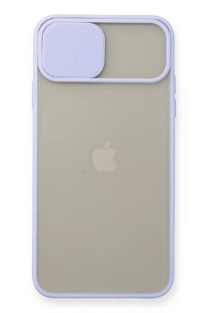 Newface Apple iPhone 11 Pro Max Kılıf Palm Buzlu Kamera Sürgülü Silikon - Lila