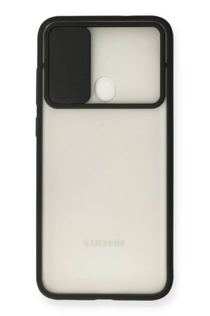 Newface Samsung Galaxy A11 Kılıf Palm Buzlu Kamera Sürgülü Silikon - Siyah