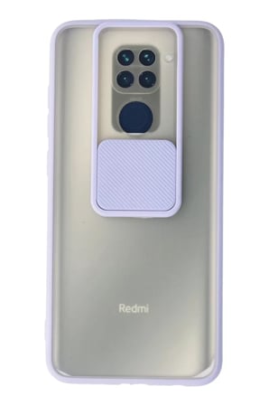 Newface Xiaomi Redmi Note 9 Kılıf Palm Buzlu Kamera Sürgülü Silikon - Lila