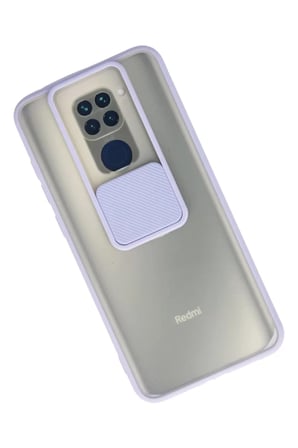 Newface Xiaomi Redmi Note 9 Kılıf Palm Buzlu Kamera Sürgülü Silikon - Lila