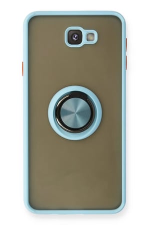 Newface Samsung Galaxy J7 Prime Kılıf Montreal Yüzüklü Silikon Kapak - Buz Mavi