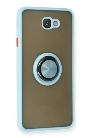 Newface Samsung Galaxy J7 Prime Kılıf Montreal Yüzüklü Silikon Kapak - Buz Mavi