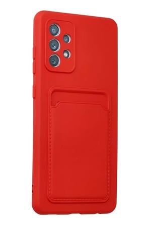 Newface Samsung Galaxy A32 Kılıf Kelvin Kartvizitli Silikon - Kırmızı