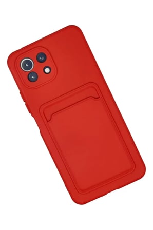 Newface Xiaomi Mi 11 Kılıf Kelvin Kartvizitli Silikon - Kırmızı