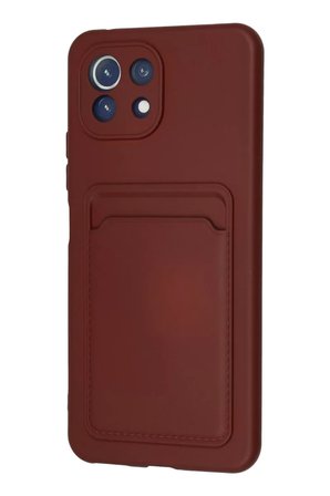 Newface Xiaomi Mi 11 Kılıf Kelvin Kartvizitli Silikon - Bordo