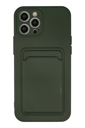 Newface Apple iPhone 12 Pro Max Kılıf Kelvin Kartvizitli Silikon - Koyu Yeşil