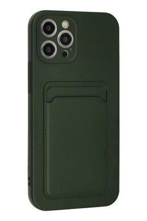 Newface Apple iPhone 12 Pro Max Kılıf Kelvin Kartvizitli Silikon - Koyu Yeşil
