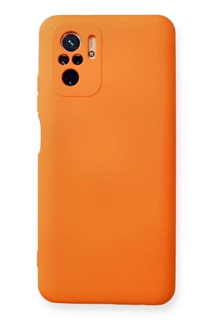 Newface Xiaomi Redmi Note 10 Kılıf Nano içi Kadife Silikon - Turuncu