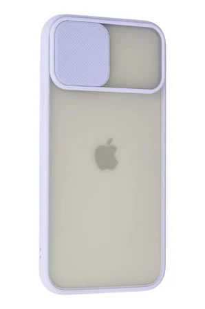 Newface Apple iPhone 12 Pro Max Kılıf Palm Buzlu Kamera Sürgülü Silikon - Lila