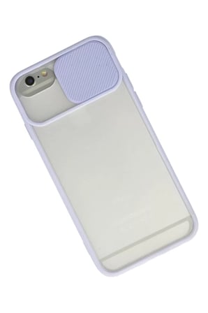 Newface Apple iPhone 6 Kılıf Palm Buzlu Kamera Sürgülü Silikon - Lila