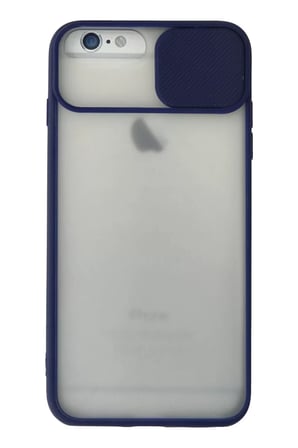 Newface Apple iPhone 6 Plus Kılıf Palm Buzlu Kamera Sürgülü Silikon - Lacivert