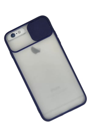 Newface Apple iPhone 6 Plus Kılıf Palm Buzlu Kamera Sürgülü Silikon - Lacivert
