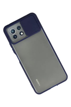 Newface Xiaomi Mİ 11 Lite Kılıf Palm Buzlu Kamera Sürgülü Silikon - Lacivert