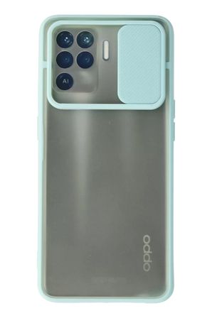 Newface Oppo Reno 5 Lite Kılıf Palm Buzlu Kamera Sürgülü Silikon - Turkuaz