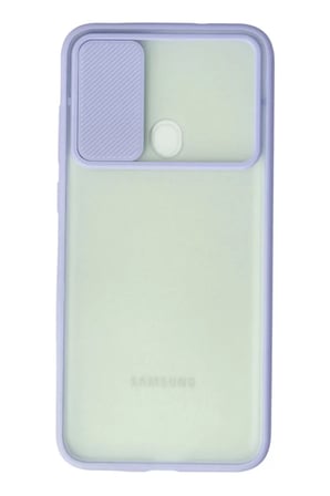 Newface Samsung Galaxy A11 Kılıf Palm Buzlu Kamera Sürgülü Silikon - Lila