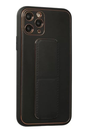 Newface Apple iPhone 11 Pro Kılıf Coco Deri Standlı Kapak - Siyah
