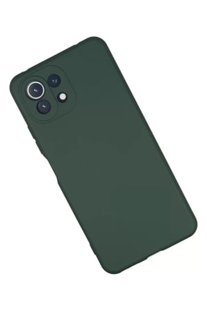 Newface Xiaomi Mİ 11 Lite Kılıf Nano içi Kadife Silikon - Koyu Yeşil