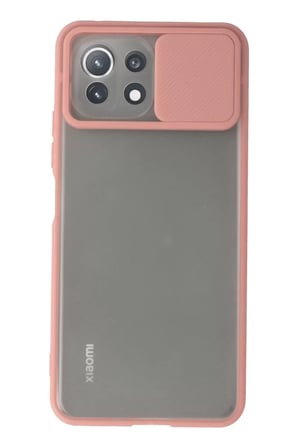 Newface Xiaomi Mİ 11 Lite Kılıf Palm Buzlu Kamera Sürgülü Silikon - Pembe
