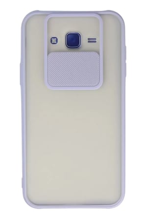 Newface Samsung Galaxy J7 Kılıf Palm Buzlu Kamera Sürgülü Silikon - Lila