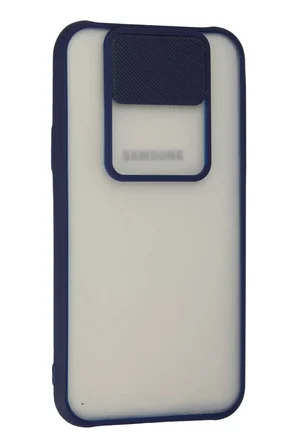 Newface Samsung Galaxy J7 Kılıf Palm Buzlu Kamera Sürgülü Silikon - Lacivert