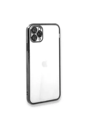 Newface Apple iPhone 11 Pro Max Kılıf Razer Lensli Silikon - Gümüş