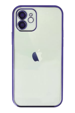 Newface Apple iPhone 12 Kılıf Razer Lensli Silikon - Mor