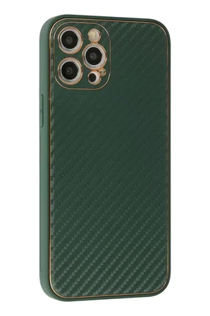 Newface Apple iPhone 12 Pro Kılıf Coco Karbon Silikon - Yeşil