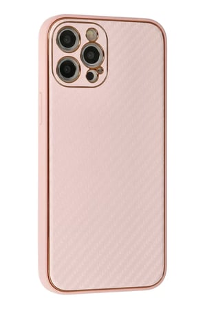 Newface Apple iPhone 12 Pro Max Kılıf Coco Karbon Silikon - Pembe