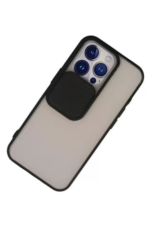 Newface Apple iPhone 13 Pro Kılıf Palm Buzlu Kamera Sürgülü Silikon - Siyah