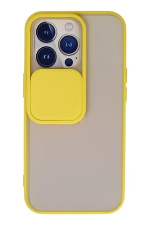 Newface Apple iPhone 13 Pro Kılıf Palm Buzlu Kamera Sürgülü Silikon - Sarı