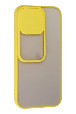 Newface Apple iPhone 13 Pro Kılıf Palm Buzlu Kamera Sürgülü Silikon - Sarı