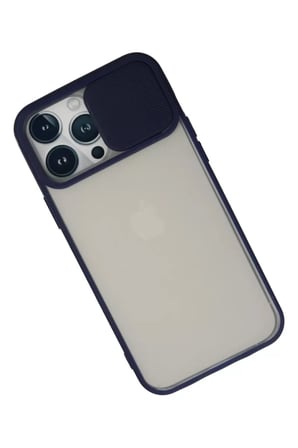 Newface Apple iPhone 13 Pro Max Kılıf Palm Buzlu Kamera Sürgülü Silikon - Lacivert