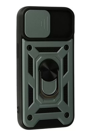 Newface Apple iPhone 13 Kılıf Pars Lens Yüzüklü Silikon - Yeşil