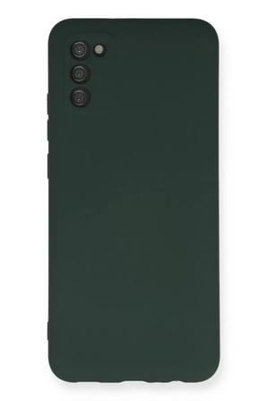 Newface Samsung Galaxy A03S Kılıf Nano içi Kadife Silikon - Koyu Yeşil
