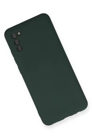 Newface Samsung Galaxy A03S Kılıf Nano içi Kadife Silikon - Koyu Yeşil