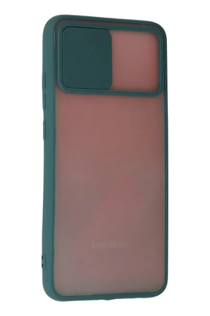 Newface Samsung Galaxy A03S Kılıf Palm Buzlu Kamera Sürgülü Silikon - Yeşil