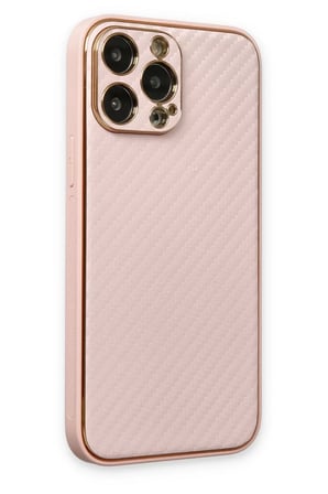 Newface Apple iPhone 13 Pro Max Kılıf Coco Karbon Silikon - Pembe