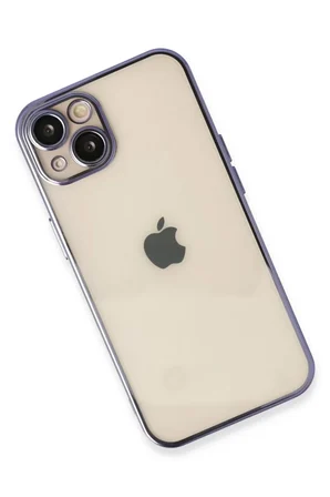 Newface Apple iPhone 13 Kılıf Razer Lensli Silikon - Mor