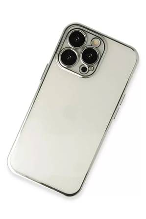 Newface Apple iPhone 13 Pro Max Kılıf Razer Lensli Silikon - Gümüş
