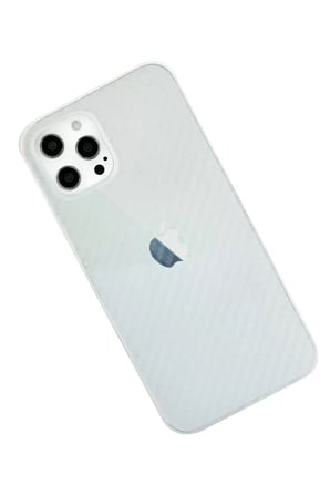 Newface Apple iPhone 12 Pro Max Kılıf Karbon PP Silikon - Şeffaf