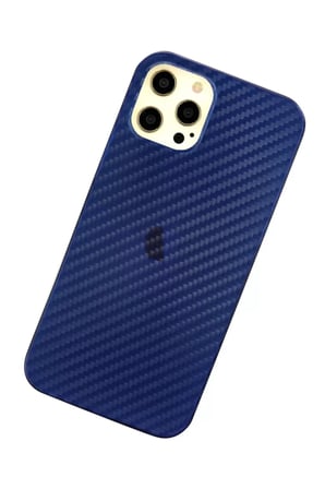 Newface Apple iPhone 12 Pro Max Kılıf Karbon PP Silikon - Mavi